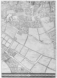 En karta över Bermondsey, London, 1746